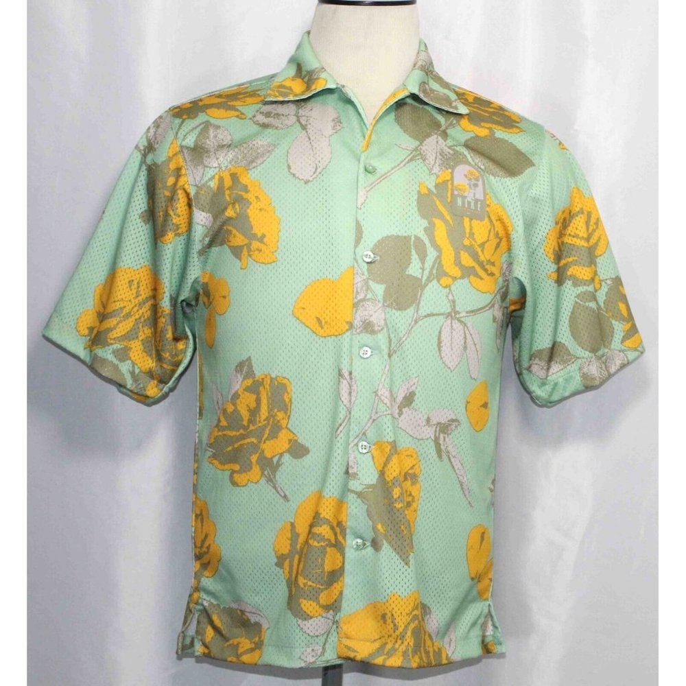 Nike Dri-Fit Rose‎ City S/S Button Front Mesh Shirt FJ1650-308 Mens Size XS
